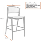 Banqueta Cyndi 53cm Madeira Maciça | Factor Bege - Sallar Home